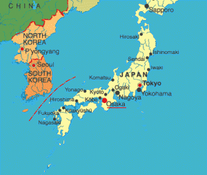 osaka japan map
